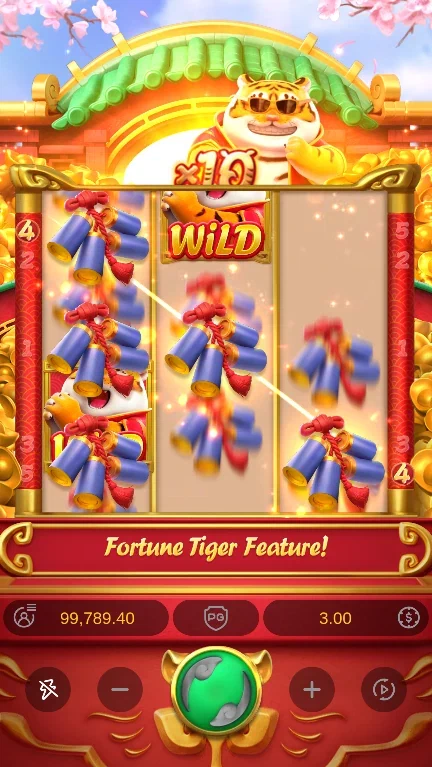 Held symbols during a Fortune Tiger demo respin