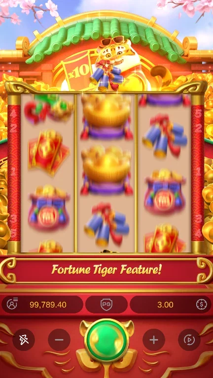 Fortune Tiger Feature starting during a demo spin